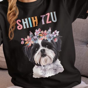 Shih Tzu, Shih Tzu Hund, Comfort Colors Tee, Shih Tzu Welpe, Hund, Aquarell, Hundeliebhaber Geschenk, Shih Tzu Mom, Hundemama, Geschenk, Shih Tzu