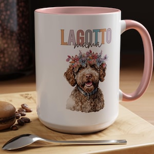 Lagotto Romagnolo, Accent Mug, Lagotto, Lagotto Romagnolo Dog, Dog, Truffle Dog, Water Color, Dog lover present, Lagotto Mom, Coffee Mug