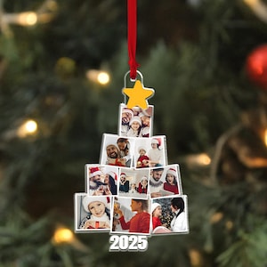 Benutzerdefinierte Foto Stammbaum Weihnachten, Foto Baumschmuck, Bild Acryl Ornament, Familienschmuck, Benutzerdefinierte Familienfoto Baumverzierung