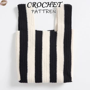 Crochet Pattern Crochet Striped Bag PDF Pattern - Easy Eco-Friendly Handmade Tote Tutorial in English
