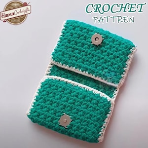 Double Side Card Case Crochet PDF Pattern - Easy Eco-Friendly Handmade Wallet Tutorial in English