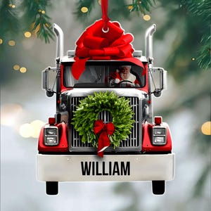 Personalized Truck Christmas Ornament, Gifts For Truck Driver & Truck Lovers, Custom Ornament for Truck Lover, Truck Driver