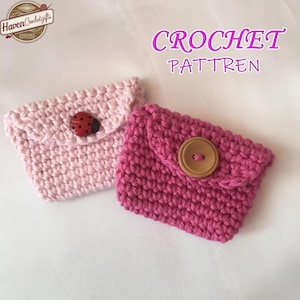 Mini Buttoned Coin Purse Crochet Pattern Crochet PDF Pattern in English