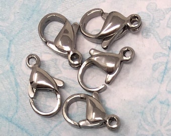 Stainless Steel Lobster Clasps- 10x12mm - DIY Jewelry Making and Crafts - You Pick Quantity