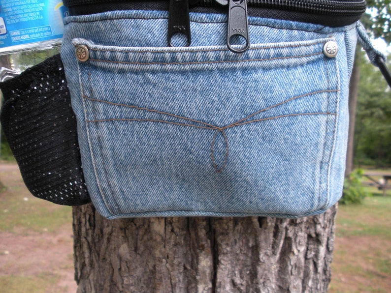 Blue Jean Pocket Fanny Pack/DogWalking Bag/Chemo Pump Bag. Etsy
