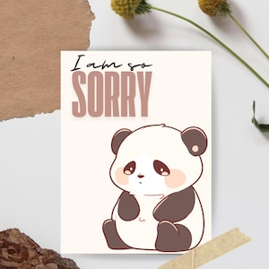 Tarjeta de disculpas, tarjeta de disculpas imprimible y sincera, linda y adorable, nota de disculpa atenta para pareja o amigo, descarga instantánea en PDF.