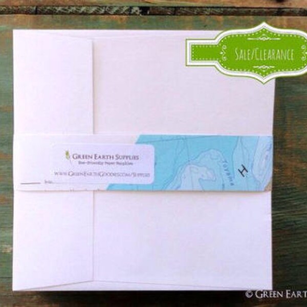 OVERSTOCK:  100 5" white square envelopes, 5x5" squared recycled envelopes, sale, eco-friendly envelopes