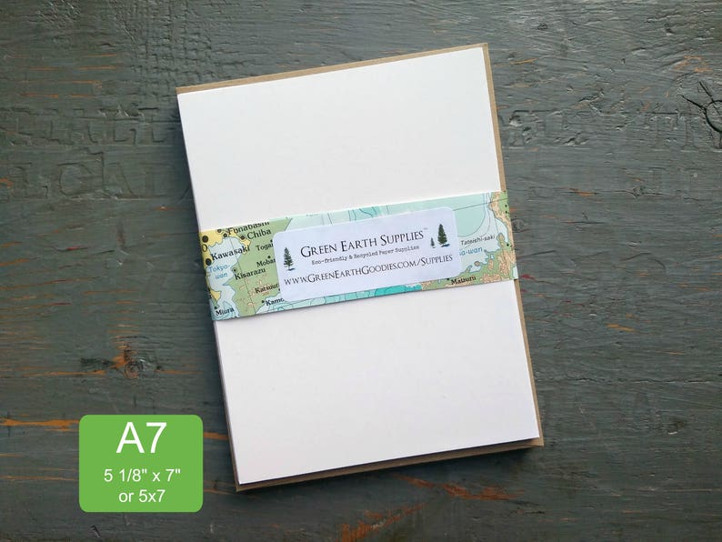 100 A7 Or 5x7 Flat Cards Envelopes 100 Recycled Blank Etsy
