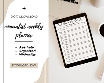 Weekly Planner Minimalist Printable - Etsy