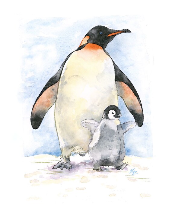 Maman Et Bebe Pingouin Petite Impression Etsy Maman Et Bebe Pingouin Petite Impression Etsy