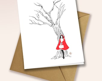 Little Red Riding hood - blank greeting card