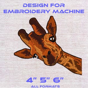 Giraffen-Stickmuster. Schöne, fröhliche Giraffe.