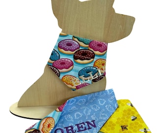 Embroidered and Reversible Over-the-Collar Dog Bandana – Stylish and Comfortable Pet Accessory, Customizable & Personalized