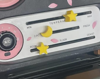 Perillas deslizantes de calefacción y aire acondicionado para Mazda MX5, Miata Roadster, Luna y estrellas