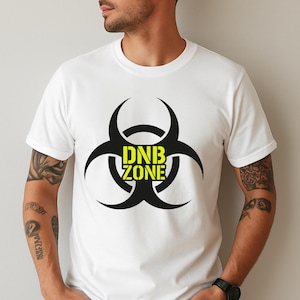 DNAB Zone T-Shirt – Drum and Bass Rave Tee – Dschungel Breakbeat DJ Shirt – Basshead EDM Festival Kleidung – Biohazard Musik Geschenk