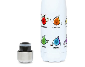 Flaming Elements Drinks Bottle, Cute Chemistry Flame Test Water Bottle, Insulated Stainless Steel