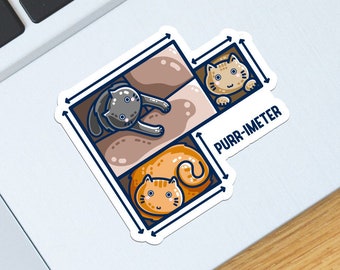 Purr-imeter Maths Cat Pun Sticker, Geometry Joke Die Cut Vinyl Sticker, Kiss Cut Sticker