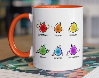 Flaming Elements, Chemistry Flame Test Cute Science Ceramic Mug