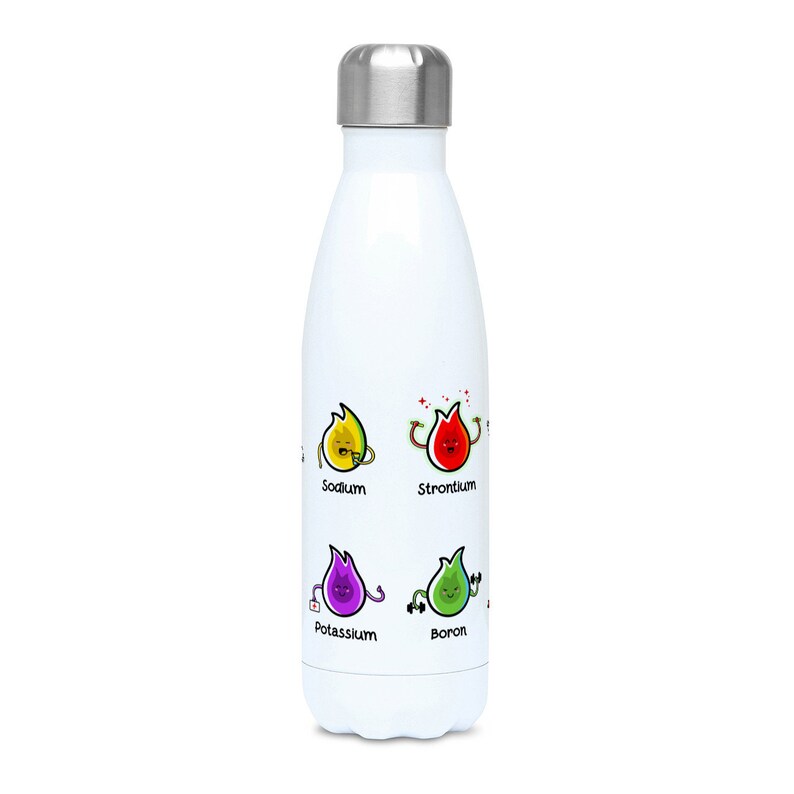 Flaming Elements Drinks Bottle, Cute Chemistry Flame Test Water Bottle, Insulated Stainless Steel image 2