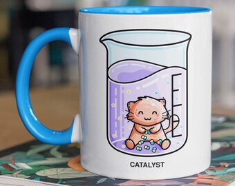 Catalyst Chemistry Pun - Cute Cat Science Ceramic Mug