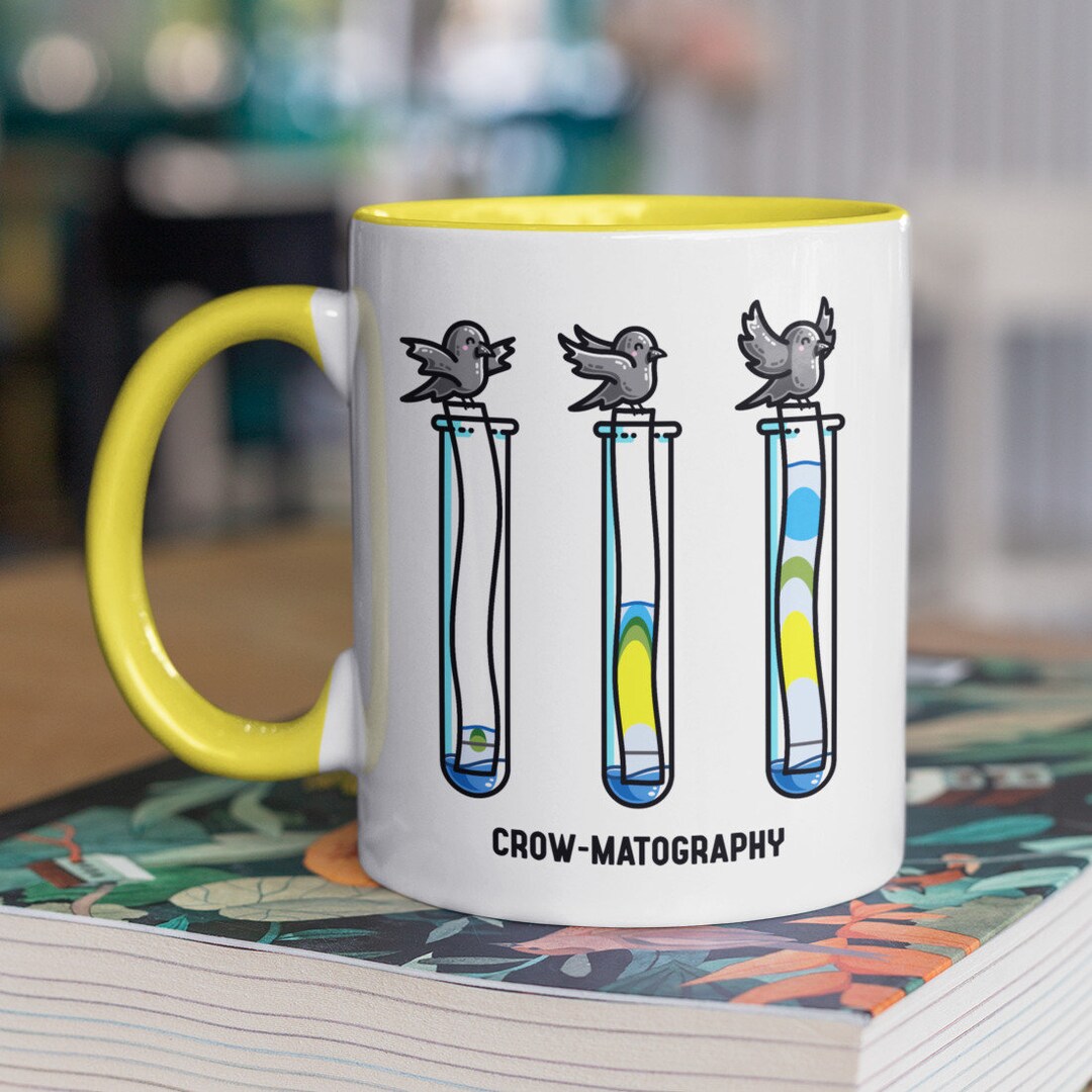 Crowmatography Chemistry Pun Cute Chromatography Science Ceramic Mug