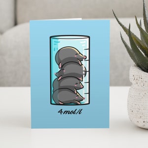 Moles Per Litre Card, Cute Chemistry Science Joke Personalised Custom Greeting Card