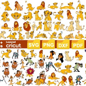 Safari Animal SVG Bundle Lion mignon de la jungle et amis des cliparts pour Cricut et Silhouette bébé chemise chambre de bébé Decor fichiers numériques