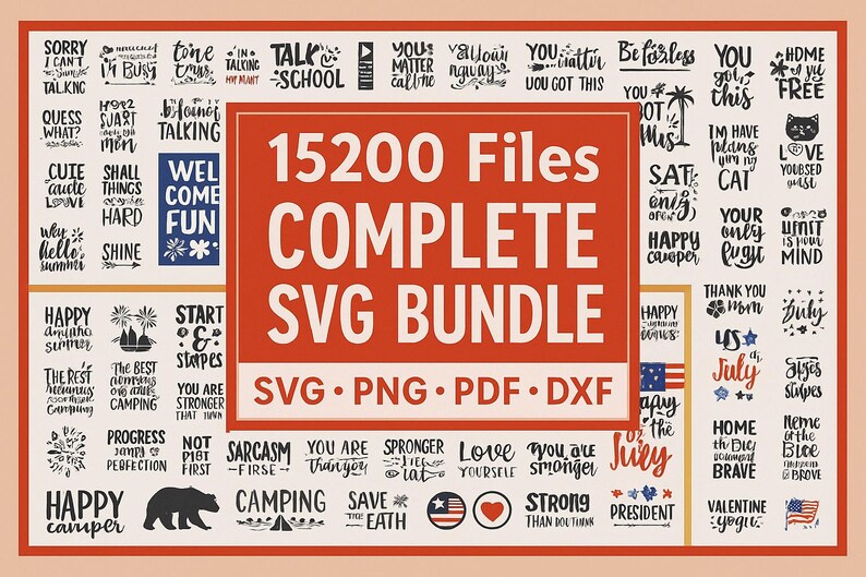 Download Complete Svg 15200 Vector Design Files Bundle: Svg, Png, Dxf, Eps (digital Download ...