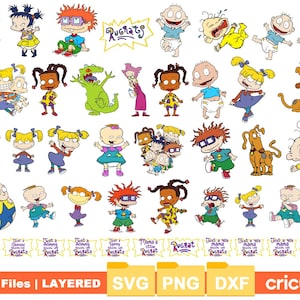Cartoon Baby Squad SVG-bundel grappige baby-clipart met speelgoed en citaten Digitale bestanden voor Cricut en Silhouette Baby Shower Crafts