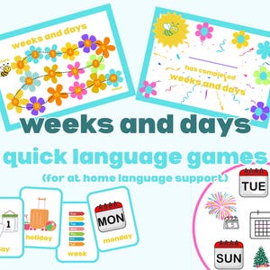 Weeks and Days Language Booster Pack | Printable Speech Therapy Activities for Kids | Support for DLD & Speech Delay at Home