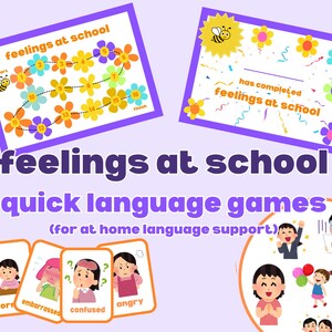 Gefühle in der Schule Booster Pack | Druckbare Logopädie für Kinder | Unterstützung für DLD & Speech Verzögerung zu Hause