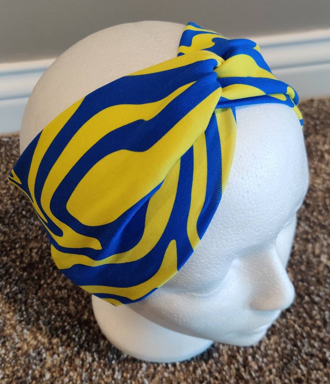 yellow and blue headband