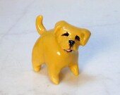 Golden Retriever Puppy - Dog Figurine - Puppy Miniature - Animal Figurine - Terrarium Miniature - Ceramic Retriever - Pottery Dog Mini