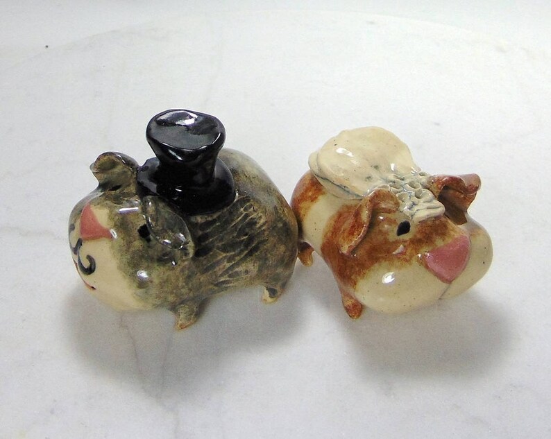 Sculpted Pottery Animal Cake Toppers Guinea Pig Wedding Cake Toppers