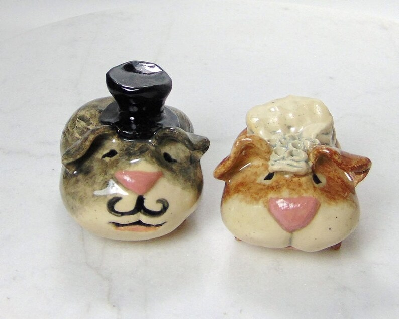 Sculpted Pottery Animal Cake Toppers Guinea Pig Wedding Cake Toppers