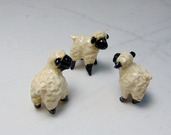 Easter Sheep Terrarium Miniature - Lamb Miniature - Terrarium Miniature - Handmade Figurines - Black Face Sheep - set of 3 - studio choice