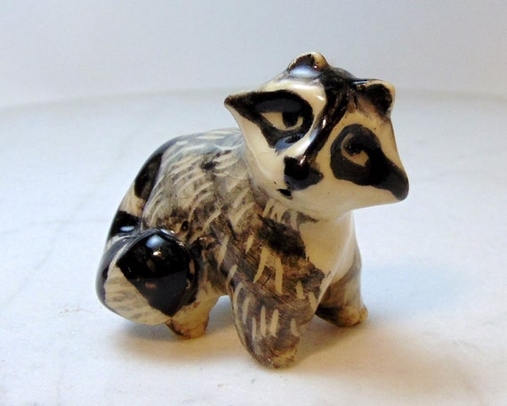 Raccoon Ceramic Figurine Forrest Animal Pottery Raccoon | Etsy