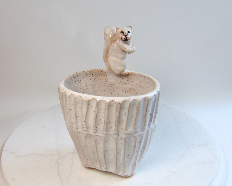 Squirrel Pottery Vase Pencil Holder Nut Bowl Wheel Etsy
