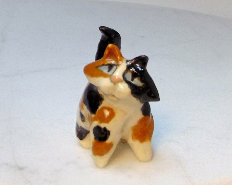 Terrarium Long Haired Calico Cat Handmade Miniature Etsy