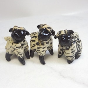 Black Face Sheep - Terrarium Miniature Figurines - Lamb Miniatures - Terrarium Miniatures - Ceramic Miniatures  (studio choice)
