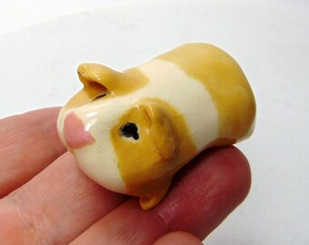 Terrarium Animal Guinea Pig Figurine made of Pottery Clay