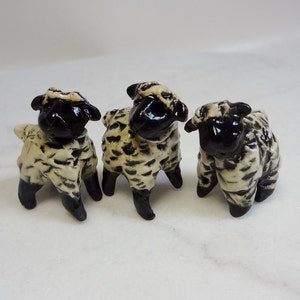 Black Face Sheep - Terrarium Miniature Figurines - Lamb Miniatures - Terrarium Miniatures - Ceramic Miniatures  (studio choice)