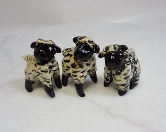 Black Face Sheep - Terrarium Miniature Figurines - Lamb Miniatures - Terrarium Miniatures - Ceramic Miniatures  (studio choice)