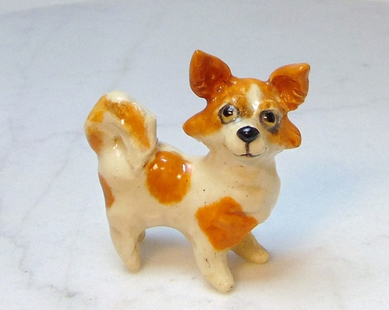 Long Haired Chihuahua Terrarium Miniature Ceramic Figurine Etsy