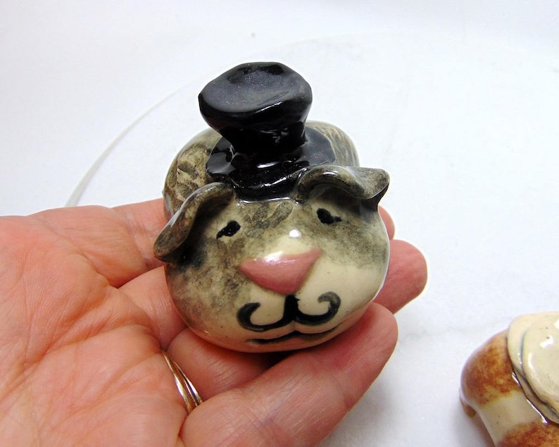 Sculpted Pottery Animal Cake Toppers Guinea Pig Wedding Cake Toppers
