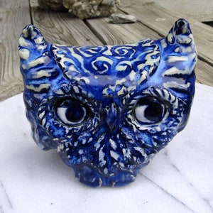 Owl Rattle Sculpture - Pottery Owl Sculpture