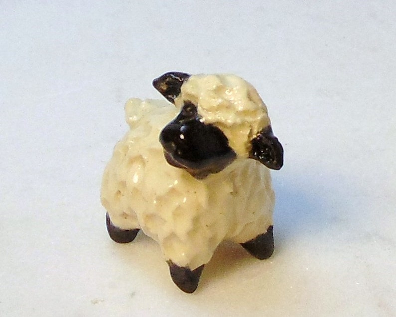 Little Black Face Lamb Terrarium Miniature Ceramic Figurine Etsy