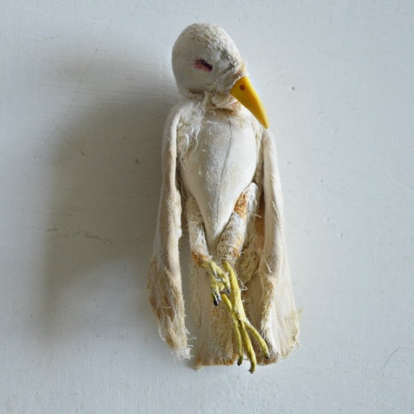 Dead  Bird soft sculpture. Textile art piece.