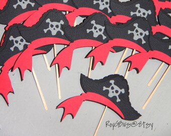 Pirate Hat Cupcake Toppers - Pirate Birthday