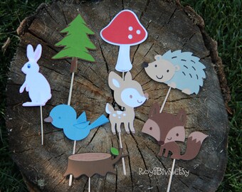 Woodlands - Forest - Lumberjack - Party Cupcake Tops